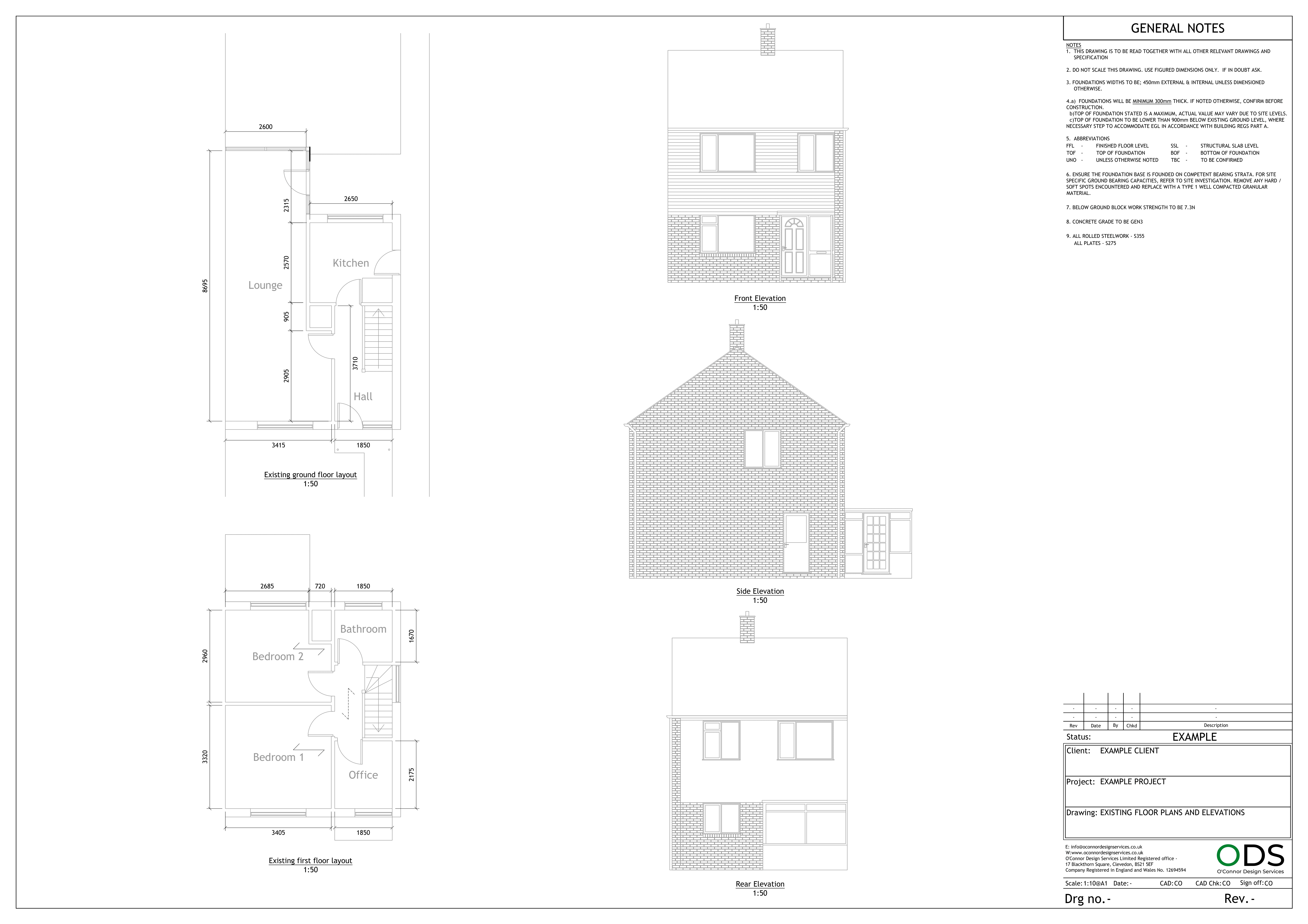 Existing house drawings